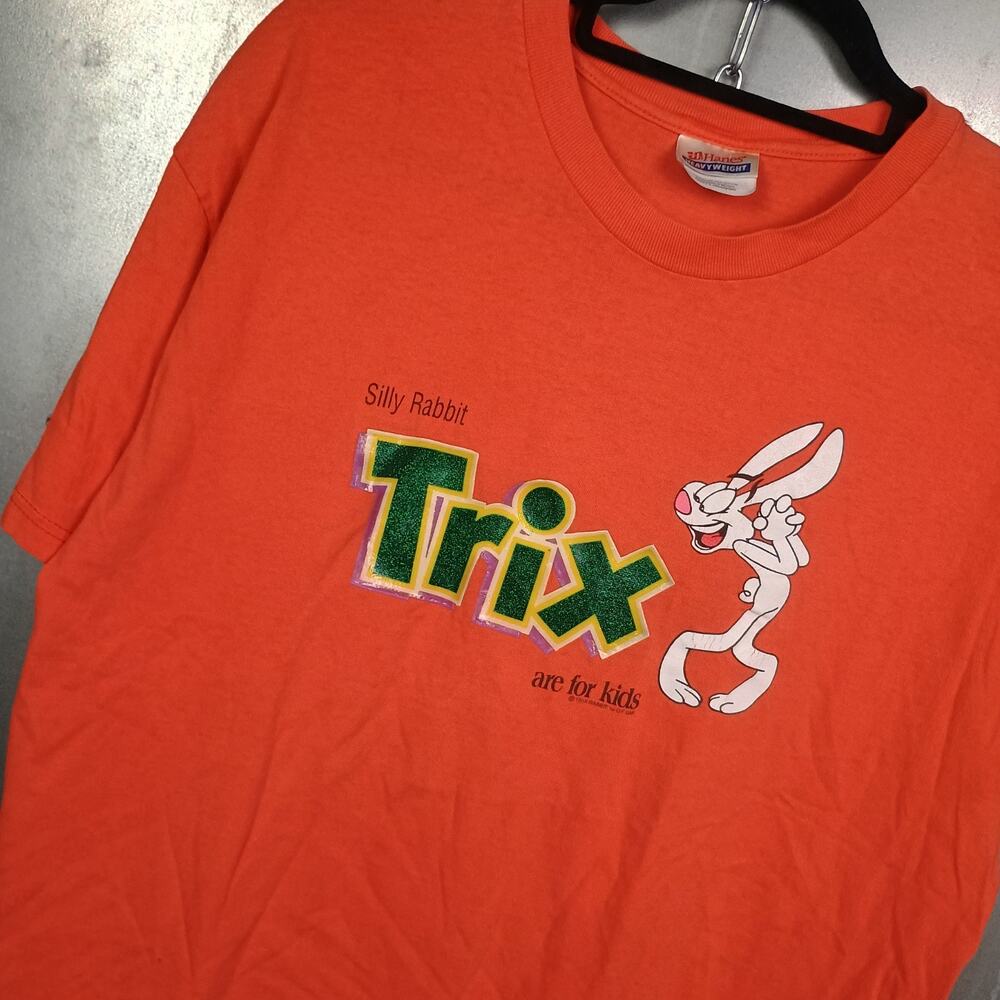 Trix Cereal Vintage Y2K 2000s Silly Rabbit Snack Food Promo Shirt Large Funny